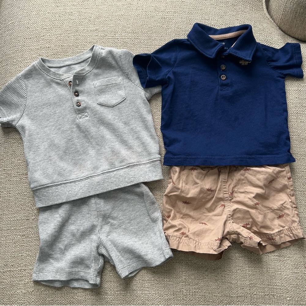 Kids Gray and Navy Shirt Set